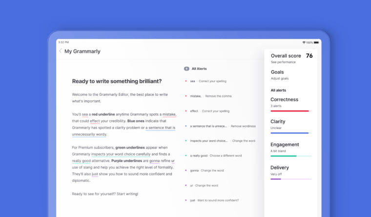 Grammarly dành cho iPad