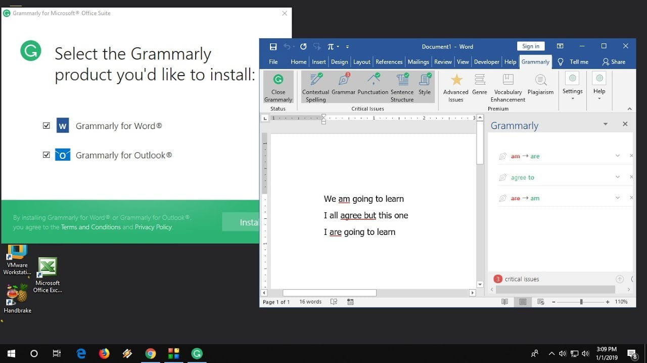 Grammarly trên Microsoft Word và Microsoft Outlook